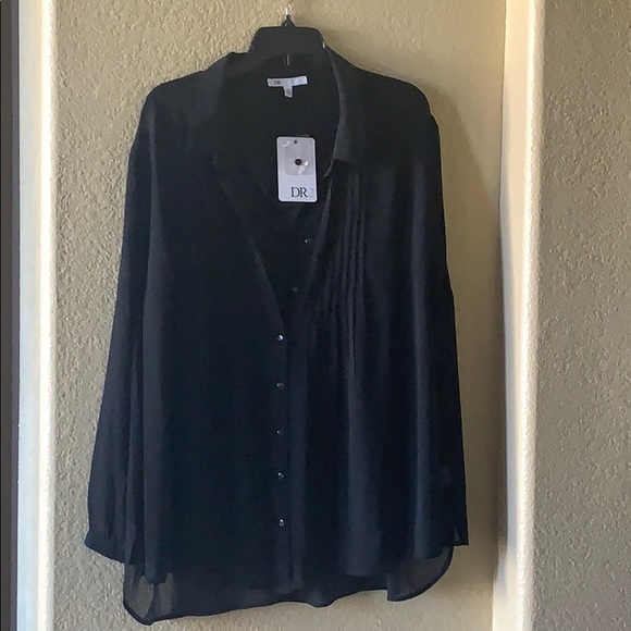 Black sheer blouse with tank top -NEW - Picture 1 of 3